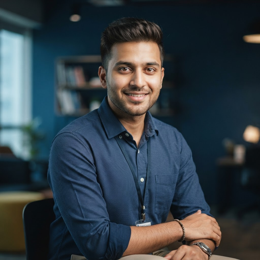 Portrait of Amaan Ansari, founder of Docrakshak